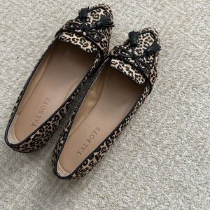 Talbots Leopard Print Loafers with Tassels